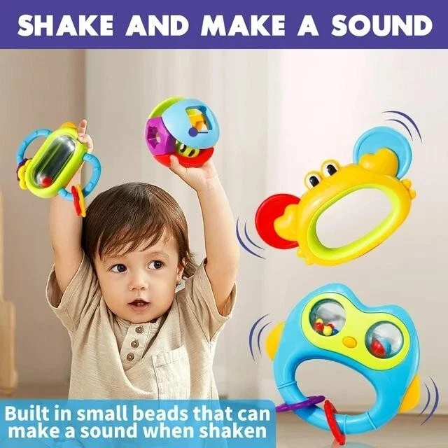 10PCs Baby Rattles Toys Set, Infant Grab Shake Rattle Sensory Teether Newborn - Image 2 of 4