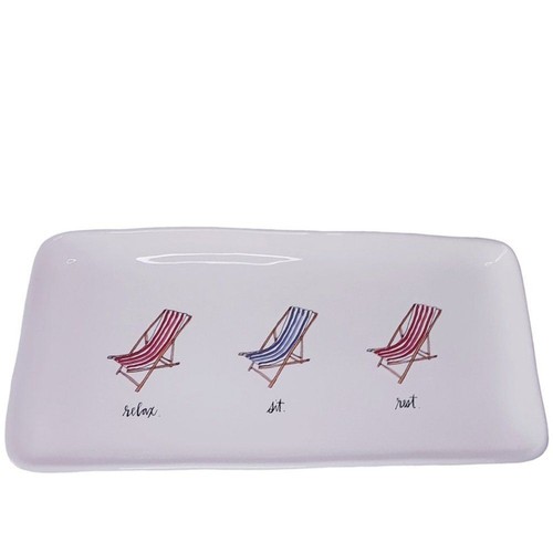 Rae Dunn Relax Sit Rest Beach Chair Platter by Magenta Beach Chairs Red & Blue