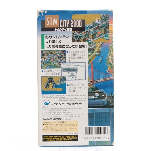 Sim City 2000 & Sim City SFC Tested Boxed Nintendo Super Famicom SNES Japan - Picture 7 of 23