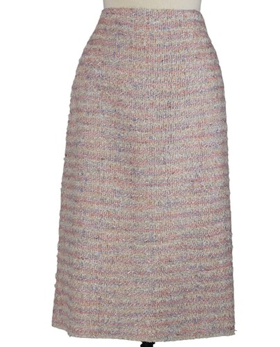 St John Knits Metallic Tweed Pencil Skirt Lavender/Silver Multi Size 8 NWOT - Picture 3 of 6