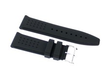 Cinturino per orologio in silicone nero compatibile Tag Heuer 24mm gomma caucciù