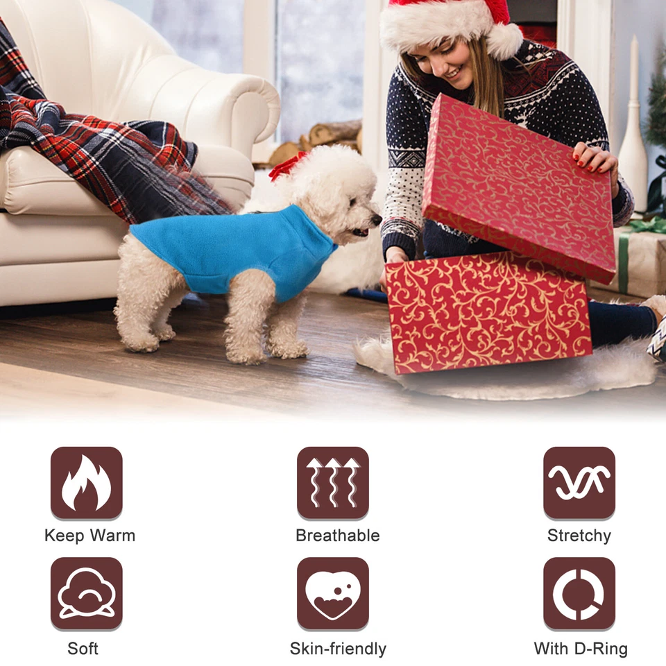 Cálido Chaleco de Vellón para Perros Suéter Ropa de Invierno Chaqueta Pequeño Mediano Mascota Abrigo Ropa Foto 4 de 4