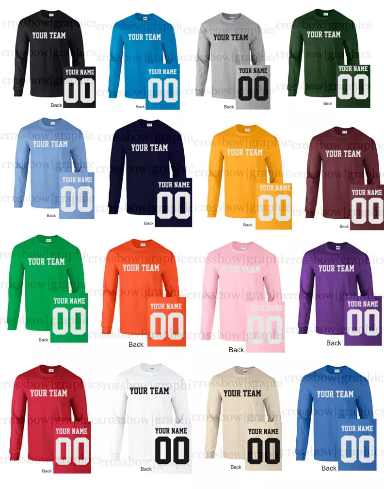 CUSTOM Long Sleeve T Shirt JERSEY Personalized Name Number