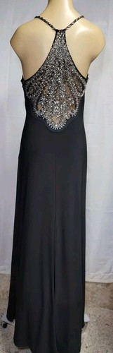 Abito da sera vintage cache con perline nero LBD taglia 2 Hollywood glamour - Foto 5 di 23
