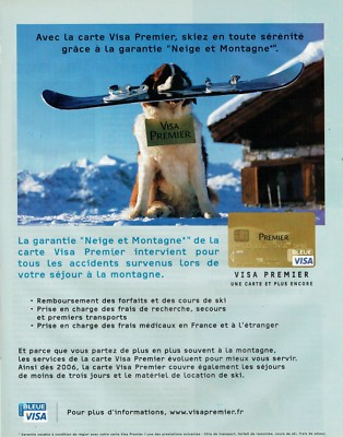 Advertising 019 2006 Visa Credit Card Snow & Mountain Guarantee