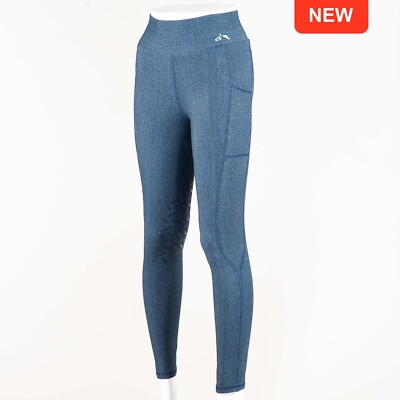 Galopp High-Waist Pocket Denim Look Silikon Kniestrumpfhose Small - Large