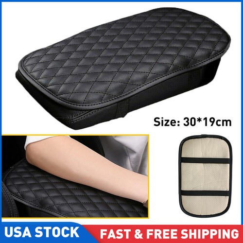 Universal PU Armrest Cushion Cover – Center Console Box Pad Protector – Red Line Trim