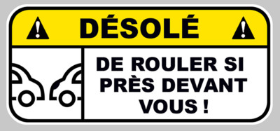 STICKER ATTENTION DESOLATE DRIVING STICK FUNNY STICKER 12X5.5cm DA144