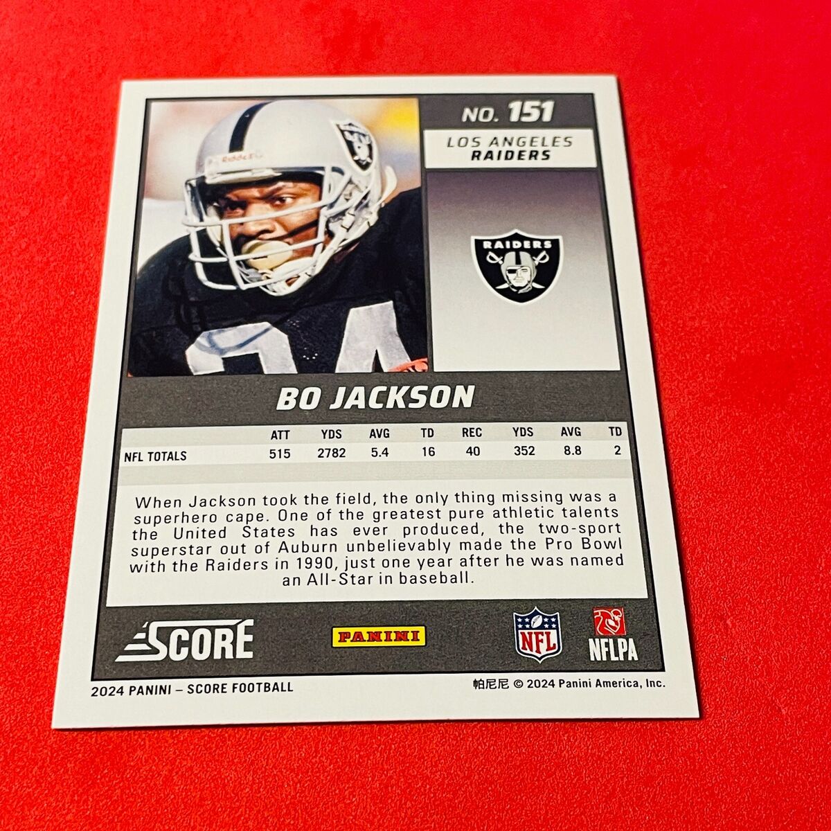 Bo Jackson .. Los Angeles Raiders .. 2024 Score Card 151 | eBay Bo Jackson .. Los Angeles Raiders .. 2024 Score Card 151 | eBay