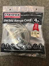 Certified Appliance 3-Wire Closed-Eyelet 40-Amp Range Cord, 4ft, 90-1060