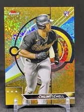 2023 Topps Finest Cal Mitchell SP Gold Mini Diamond Refractor Card 15/50 Pirates