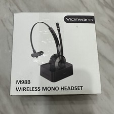 Vicimwann Wireless Mono Headset With Built In Microphone Model M98B NEW OPEN BOX