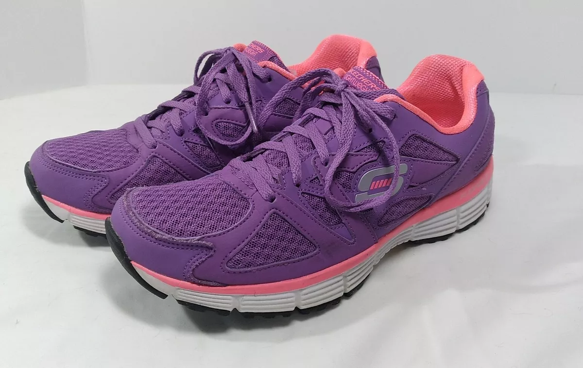 Skechers Womens 8.5 Lighweight Free Time Running Shoes Purple 11870 Mint Cond |