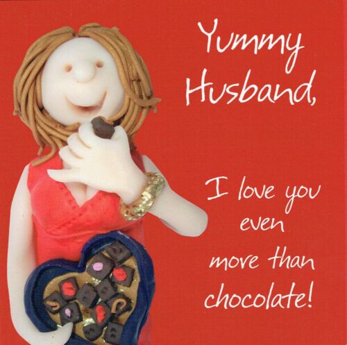 HUSBAND VALENTINE'S DAY CARD - I LOVE YOU MORE THAN CHOCOLATE Design  Valentines - Picture 1 of 3