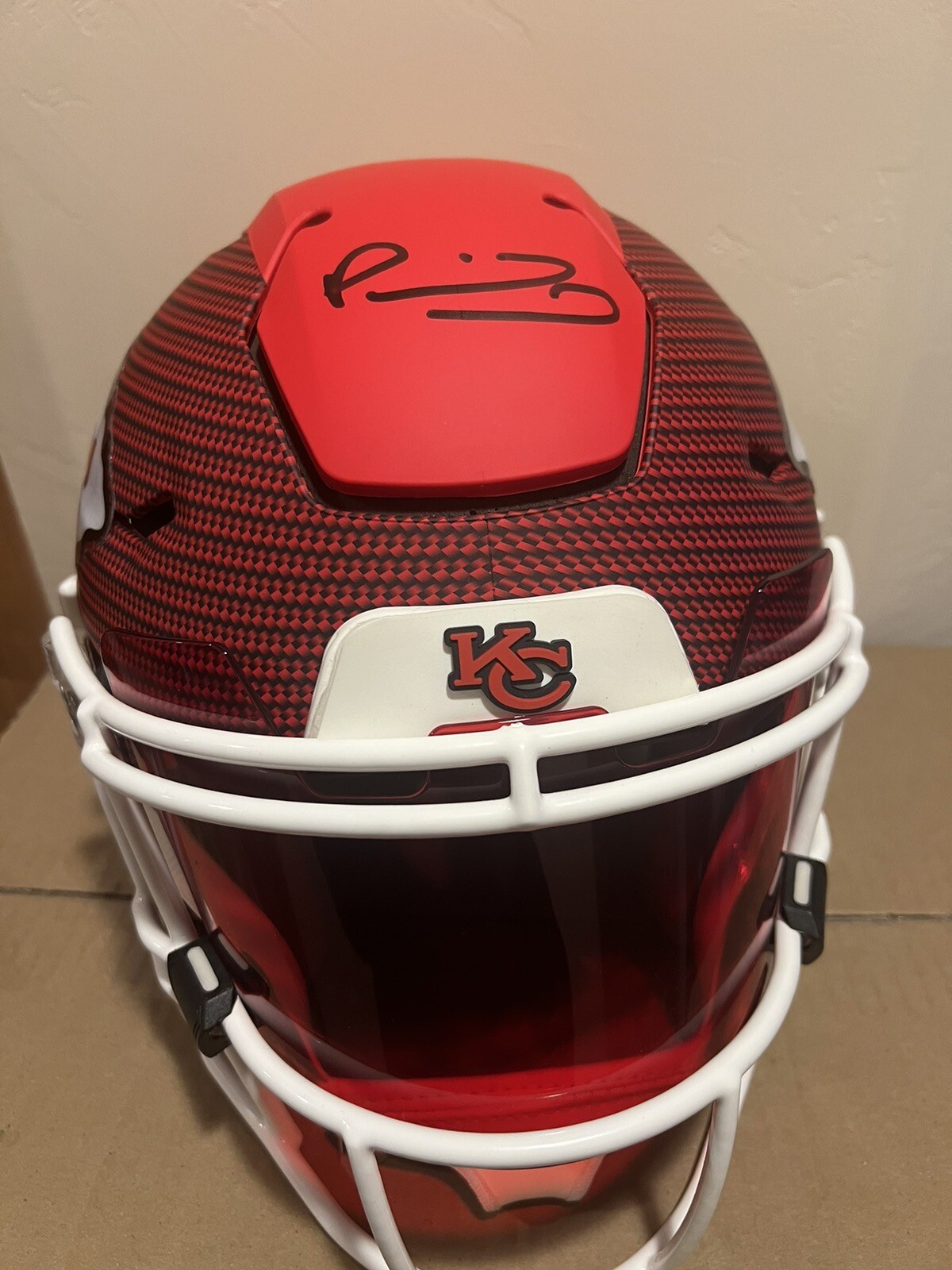 Patrick Mahomes Signed Chiefs Hydro SpeedFlex Helmet W/ Visor And 3D