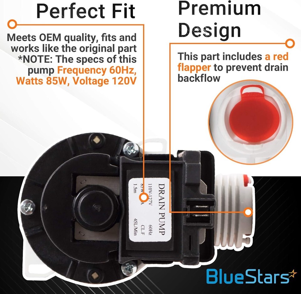 Reliable 120V Washer Drain Pump for Kenmore & Frigidaire Fix Noisy