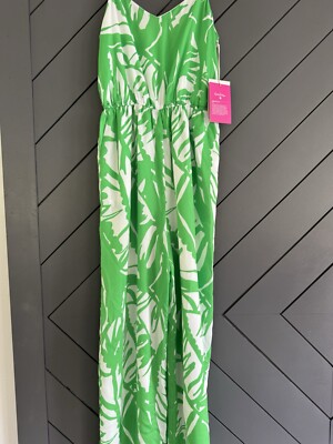 NWT LILLY PULITZER Green White Boom Boom Jumpsuit Romper Small