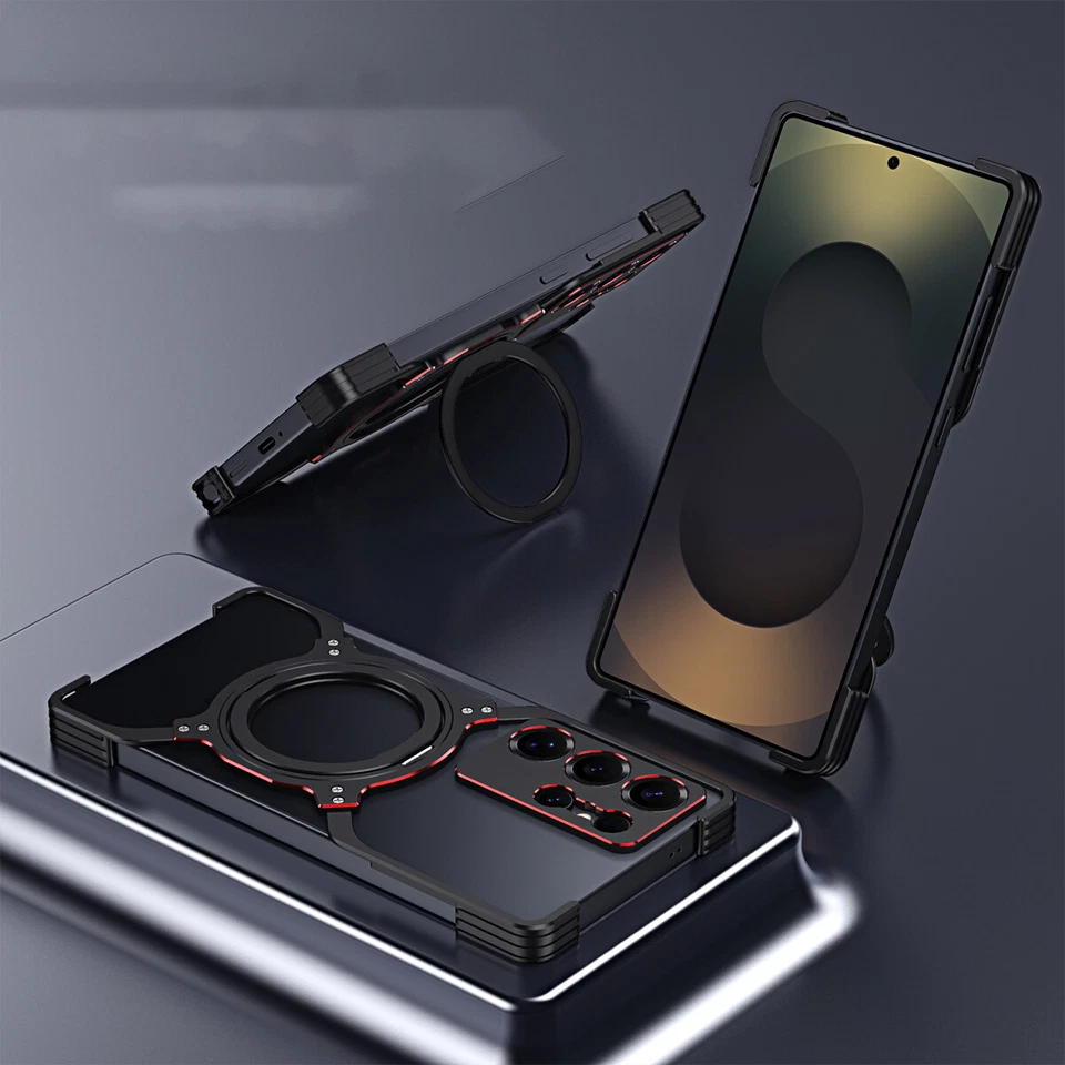 Funda segura Mag soporte 360° para Samsung S25 Ultra/S24Ultra aluminio metal sin marco Foto 3 de 4