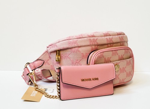 MICHAEL KORS MAISIE LG 2 IN 1 SLING FANNY WAIST PACK CROSSBODY BAG MK CARNATION - Picture 11 of 14