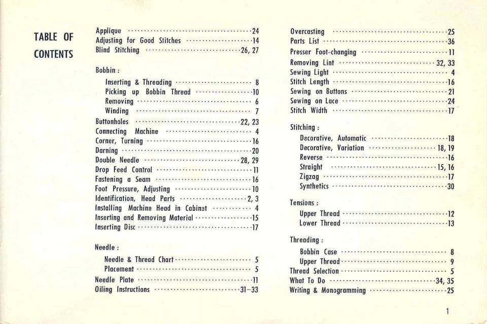 Sears Kenmore Model 54 Zig Zag Sewing Machine Instructions Manual 158.540 - Image 3 of 4