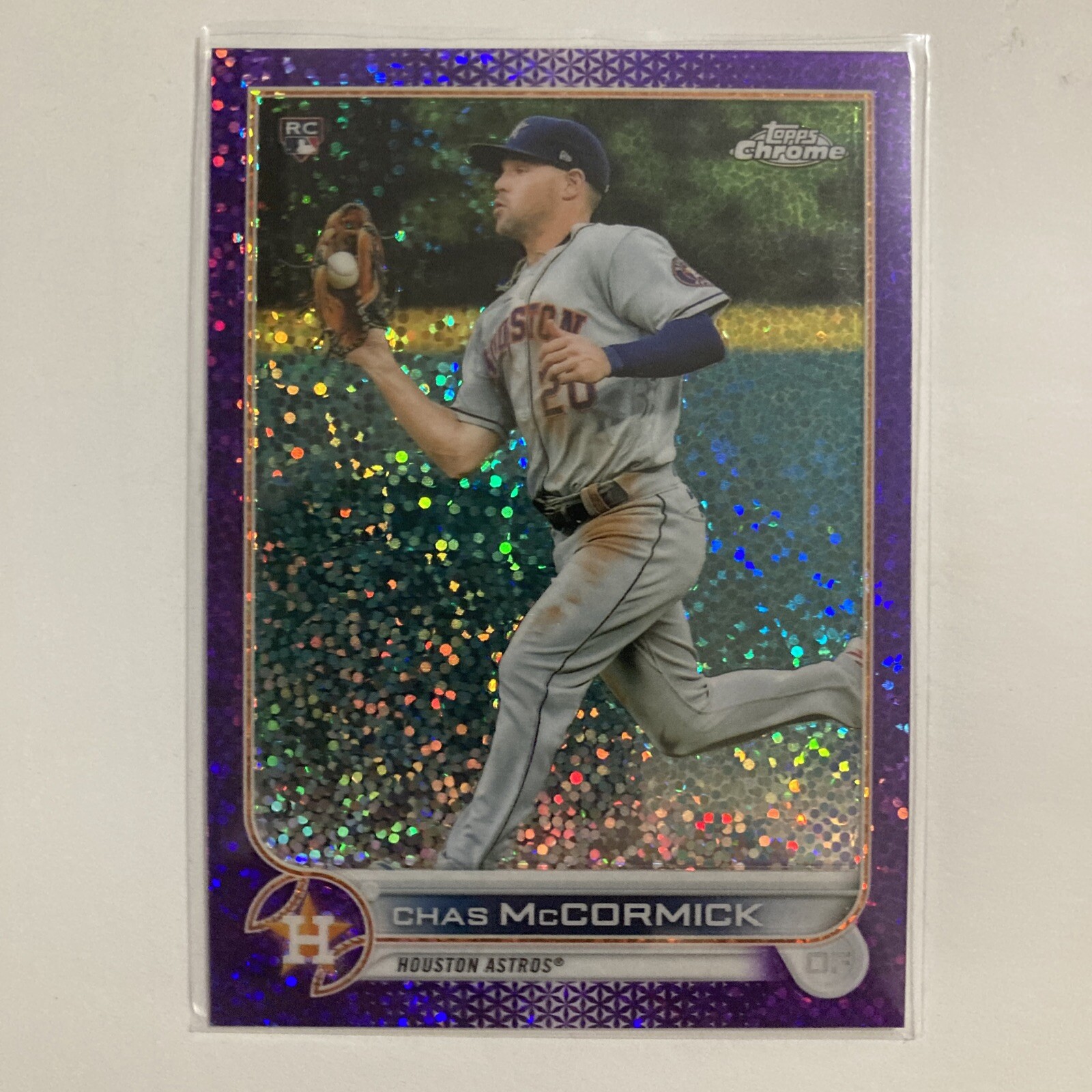 Chas McCormick 2022 Topps Chrome #43 Purple Speckle Refractor 256/299 RC Card