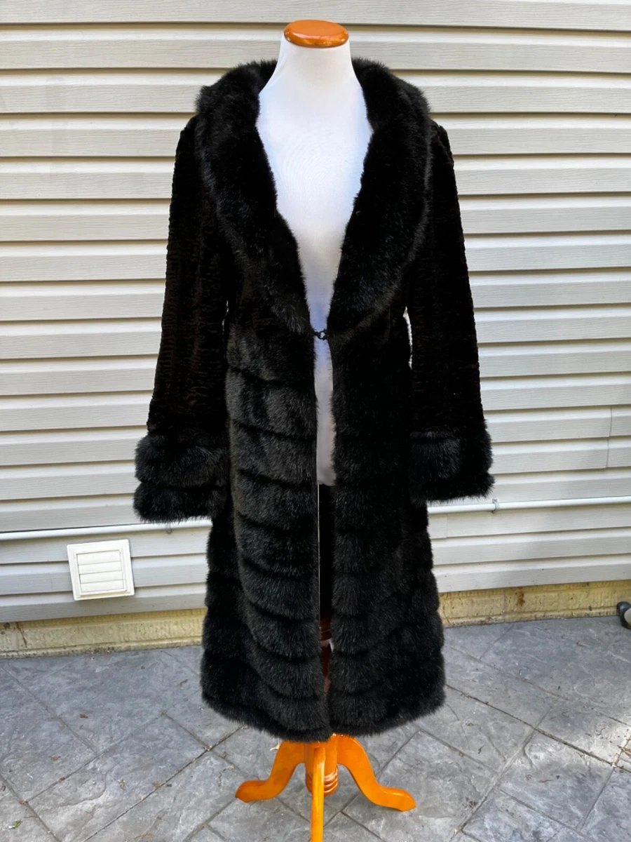 Adrienne landau hotsell black fur jacket