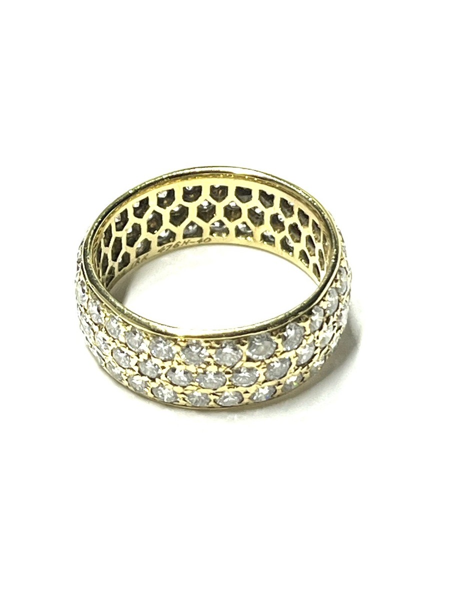 Van Cleef Arpels 18k Yellow Gold Diamond Eternity Band Ring Size