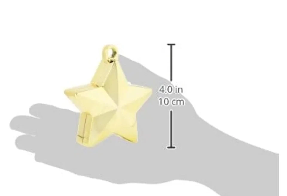 Amscan Gold Star Balloon Weight - 150g, 6 oz  3 Pcs  - Image 2 of 2