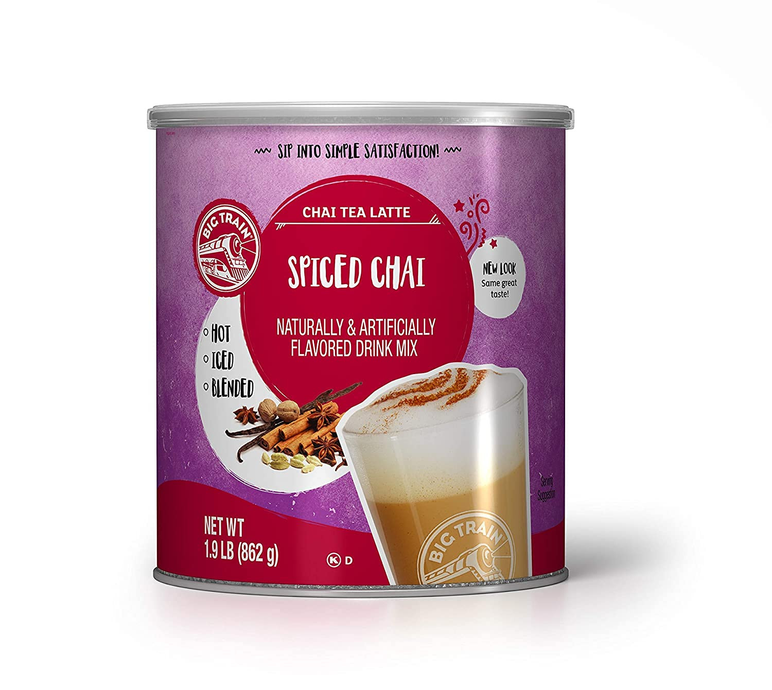Big Train Spiced Chai Tea Latte, 1.9 Lb 1 Count, Powdered Instant Chai Tea Latte