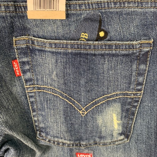 Levi's 511 Slim Fit Mid Blue Denim Patches Jeans Women's Size 28W 28L - Picture 18 of 20