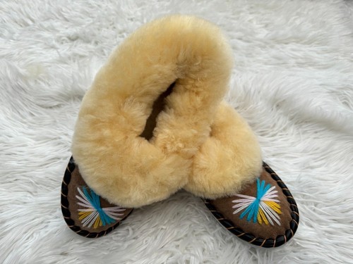 Women’s Slipper Boots 100% Leather With Sheepskin Wool Lining - Picture 32 of 338