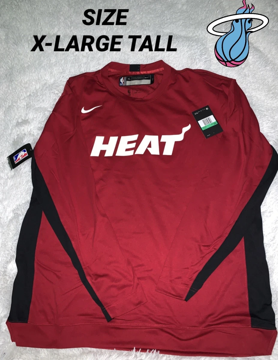 Nike / Men's Miami Heat Red Dri-FIT Long Sleeve Shooting Shirt