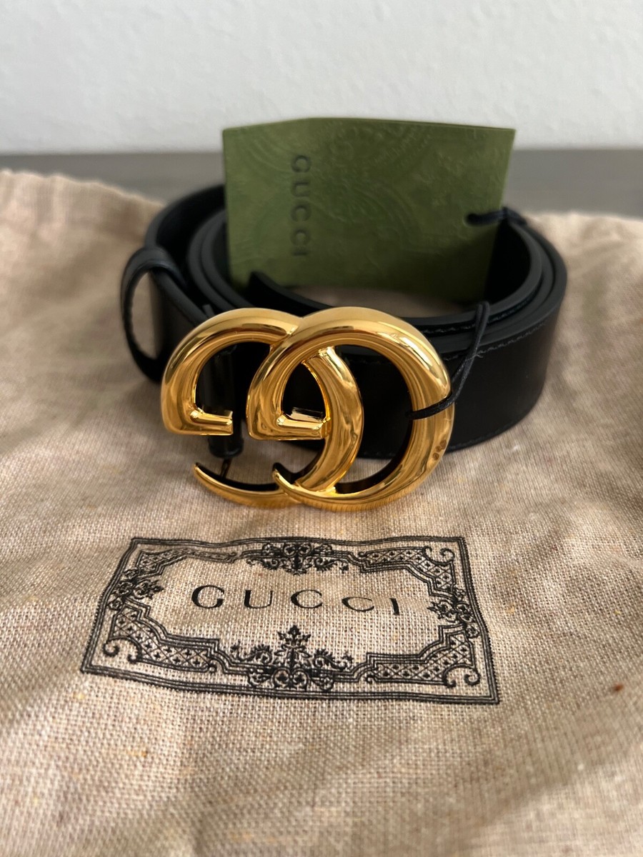 NEW Gucci Womens GG MARMONT LEATHER BELT WITH SHINY BUCKLE  display picture 1