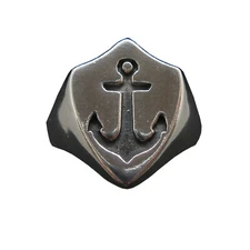 Handmade 925 Silver Signet Ring Anchor Width 21mm Size 52-75