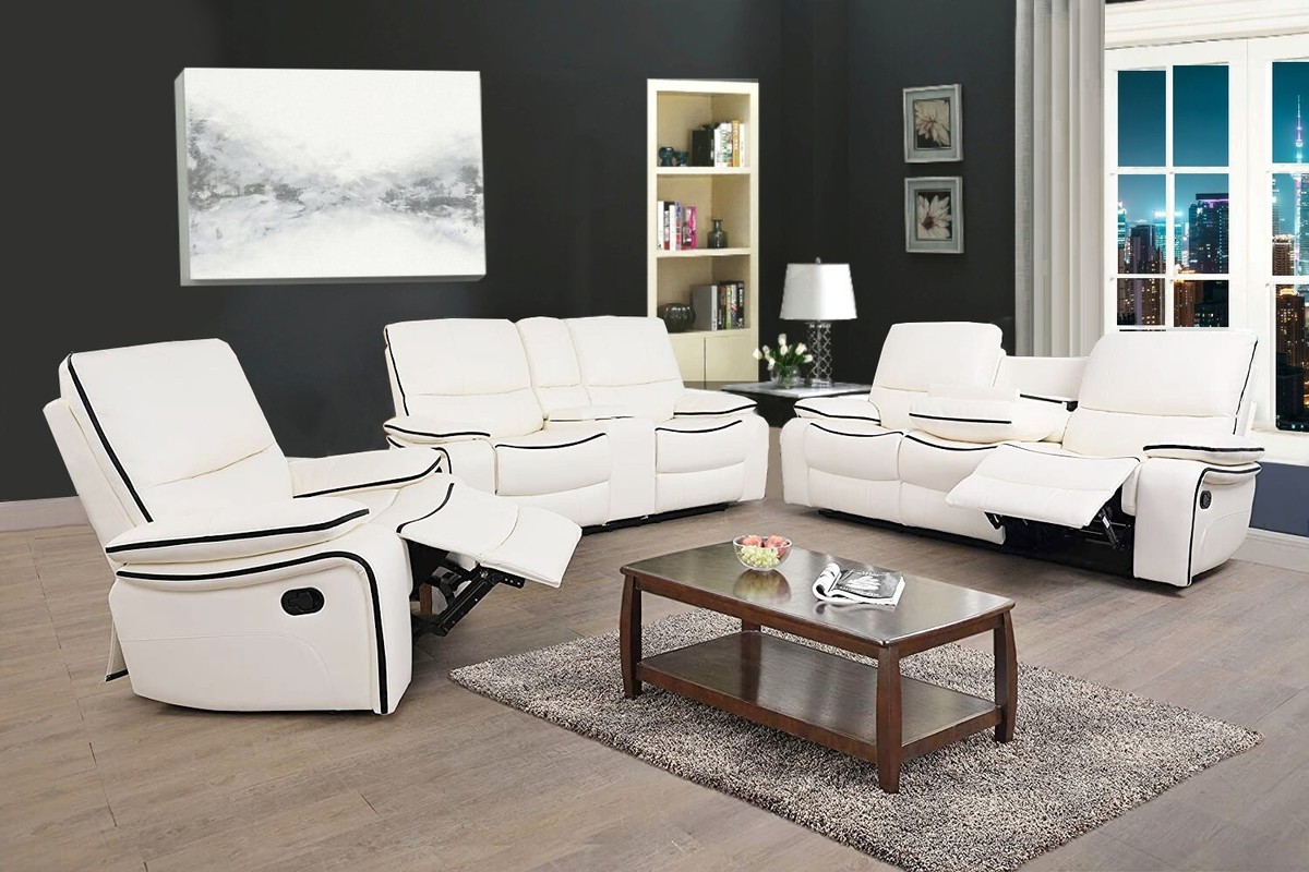 Off White Leather Sofa Baci Living Room
