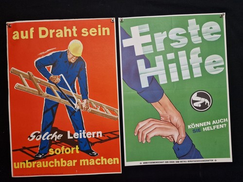 10 alte DIN A2 Plakate der BG zum Thema Unfallverhütung ca 50 - 80er Jahre #27 - Bild 2 von 5