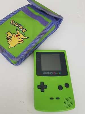 Nintendo Game Boy Color/Colour Handheld Konsole CGB-001 Pokomon Case Limettengrün 
