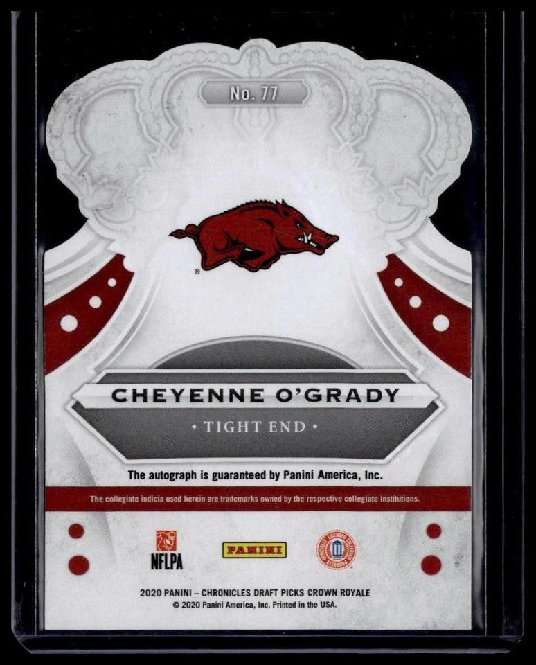 2020 Panini Chronicles 77 Crown Royale Signatures Red Cheyenne O'Grady