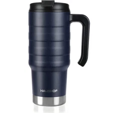 HAUSHOF 24 oz Travel Mug Steel Double Wall Vacuum Insulated Spill Proof Tumbler