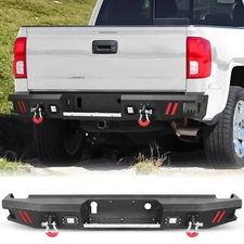 Steel Fits Silverado 1500 & Sierra 1500 14-18 Rear Step Bumper w/ Sensor Holes