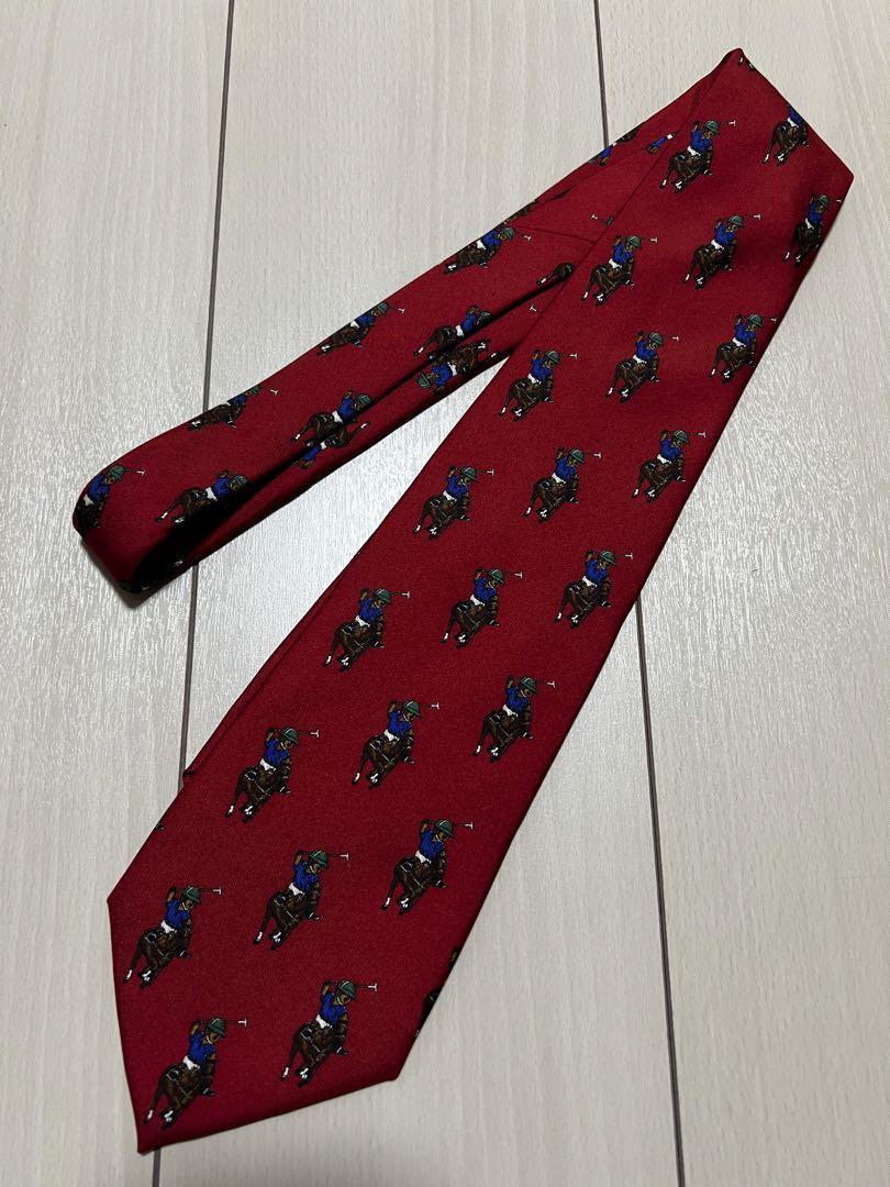 Ralph Lauren Vintage Tie Polo Bear Vhtf Allover Pattern 90S Men Accessory Origin