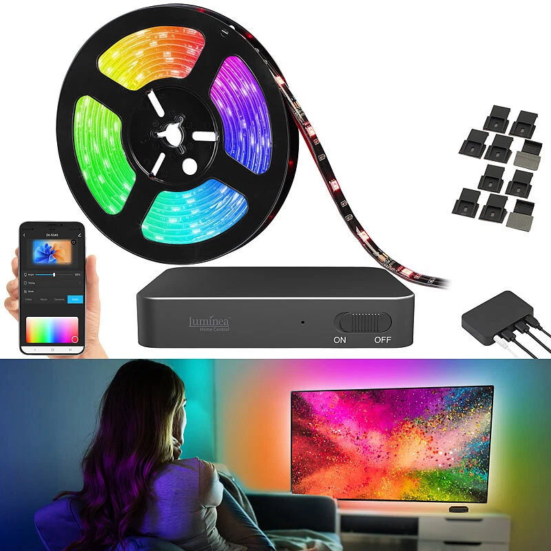 HDMI-TV-Sync-Box für Ambiente-Licht, RGB-IC-LEDs, 4K UHD, WLAN, 55–65" - Bild 2 von 4