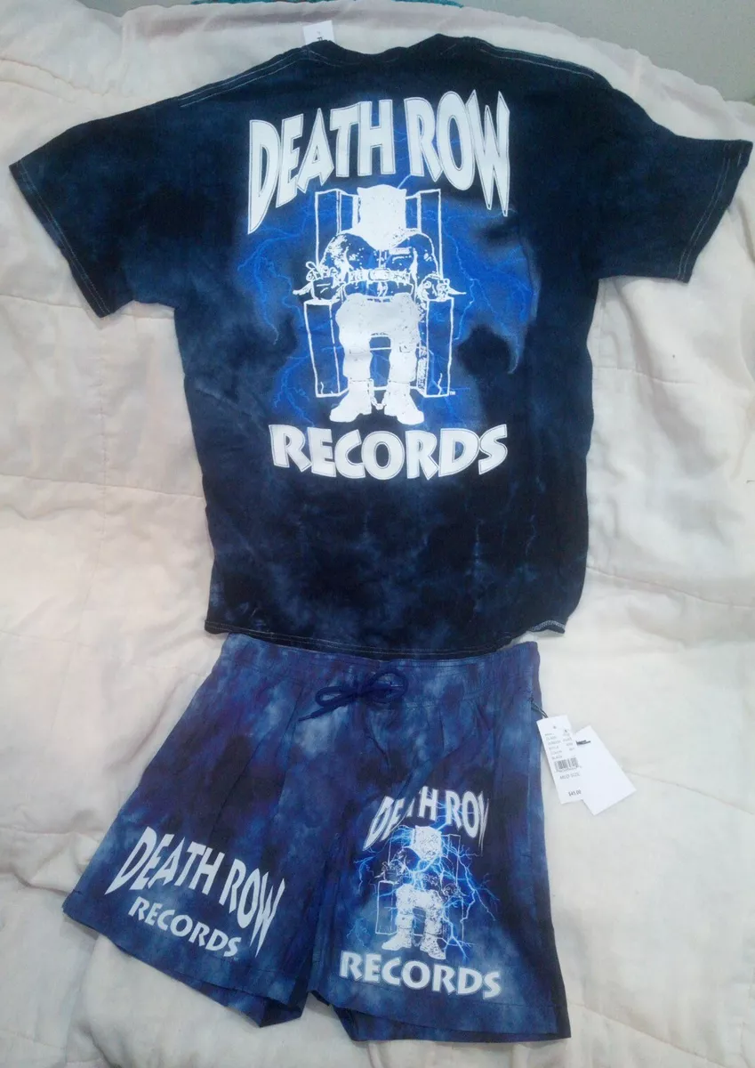 NWT Death Row Records Shirt Shorts Size M Blue Tie Dye Pacsun