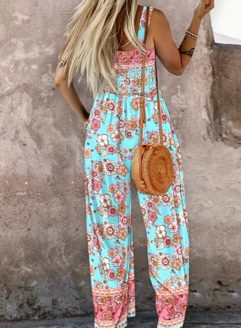 Jumpsuit bohemian look, verstellbare Träger, Sommeroutfit, bunt, Overall - Bild 2 von 4