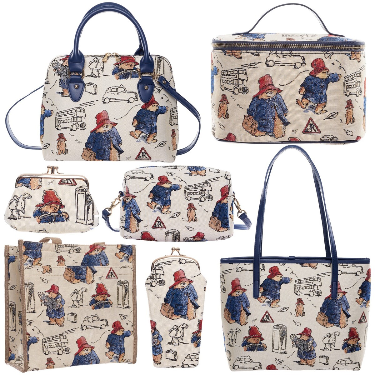Signare - Borsa A Tracolla Paddington Bear In Arazzo - 19x19x6,5 Cm - Con Tasca Interna - Licenza Ufficiale - 4