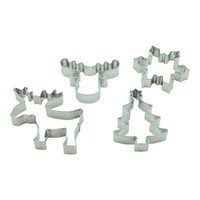 4Er Set Ausstecher Elch Schneeflocke Tanne Elchkopf Ausstechform Weihnachten