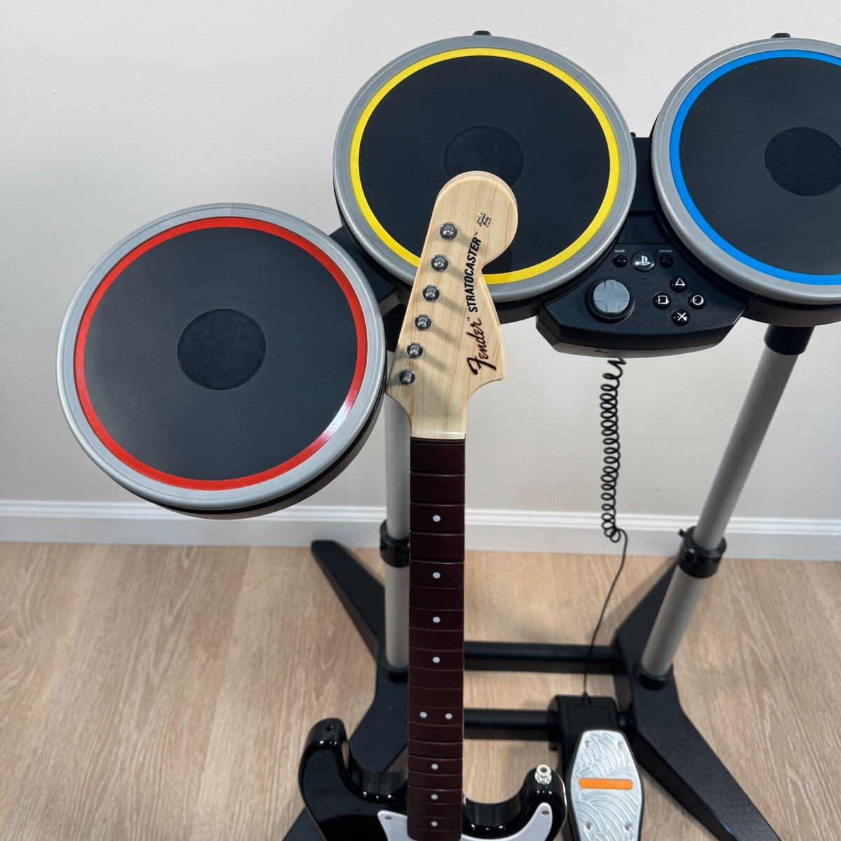 Playstation 4 5 Rock Band 4 Drum Set w/ 2 Guitars Complete Band 