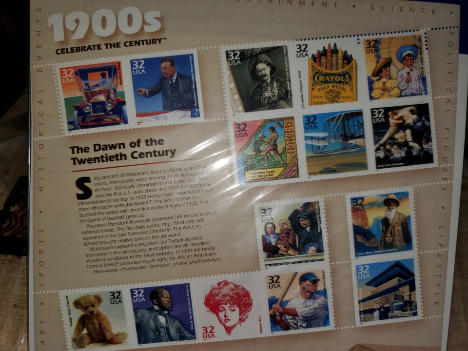 Vintage  1900s Celebrate the Century No. 1 of 10  U.S Postal Service 1998 sealed - Image 3 of 4