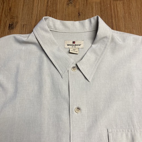 Camisa de vestir Woolrich para hombre 2XL manga corta británica bronceada 6271 con botones ligeros - Imagen 5 de 12