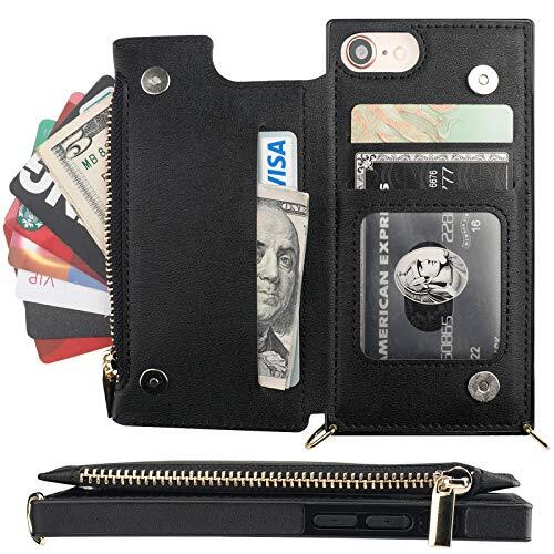 Crossbody Wallet Case For iPhone 7/8/SE3 2022/SE2 2020(4.7 inch display) Black - Picture 4 of 7